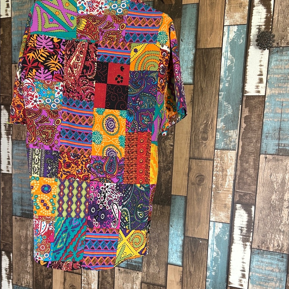 Patchwork Button-Down Shirt in Multicolor vintage - image 14